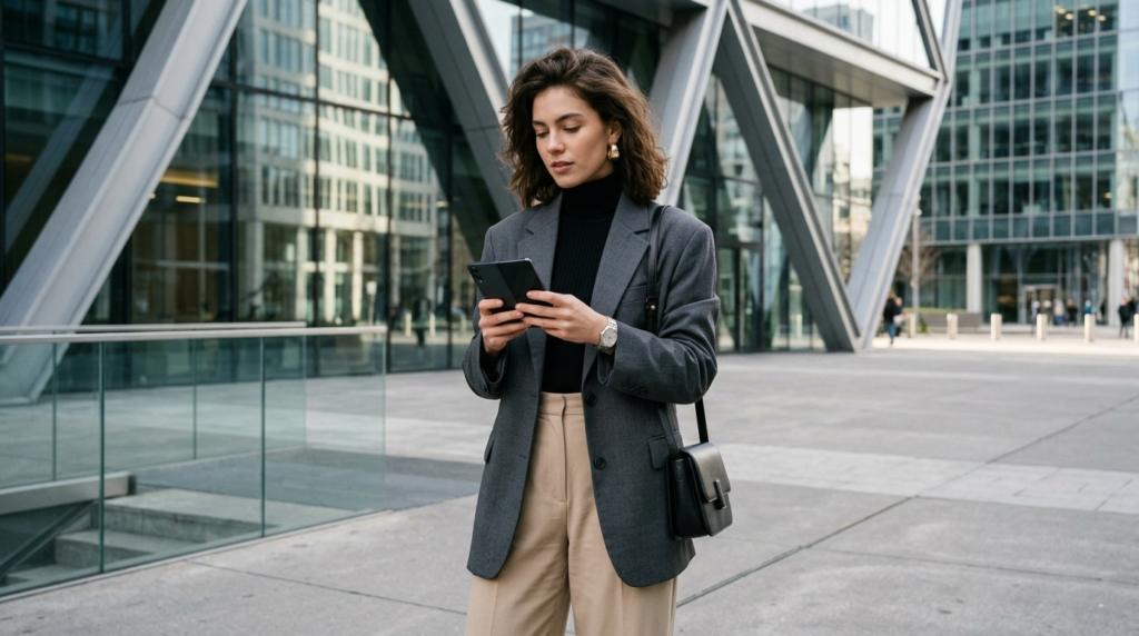 Lifestyle portrait photography of a young professional check
